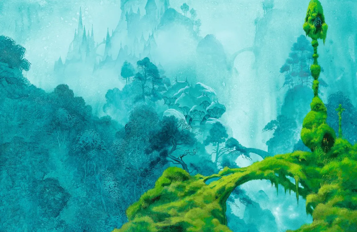 The Bridge Shrine (Edgar Forest Village), 2008 Artwork by Roger Dean